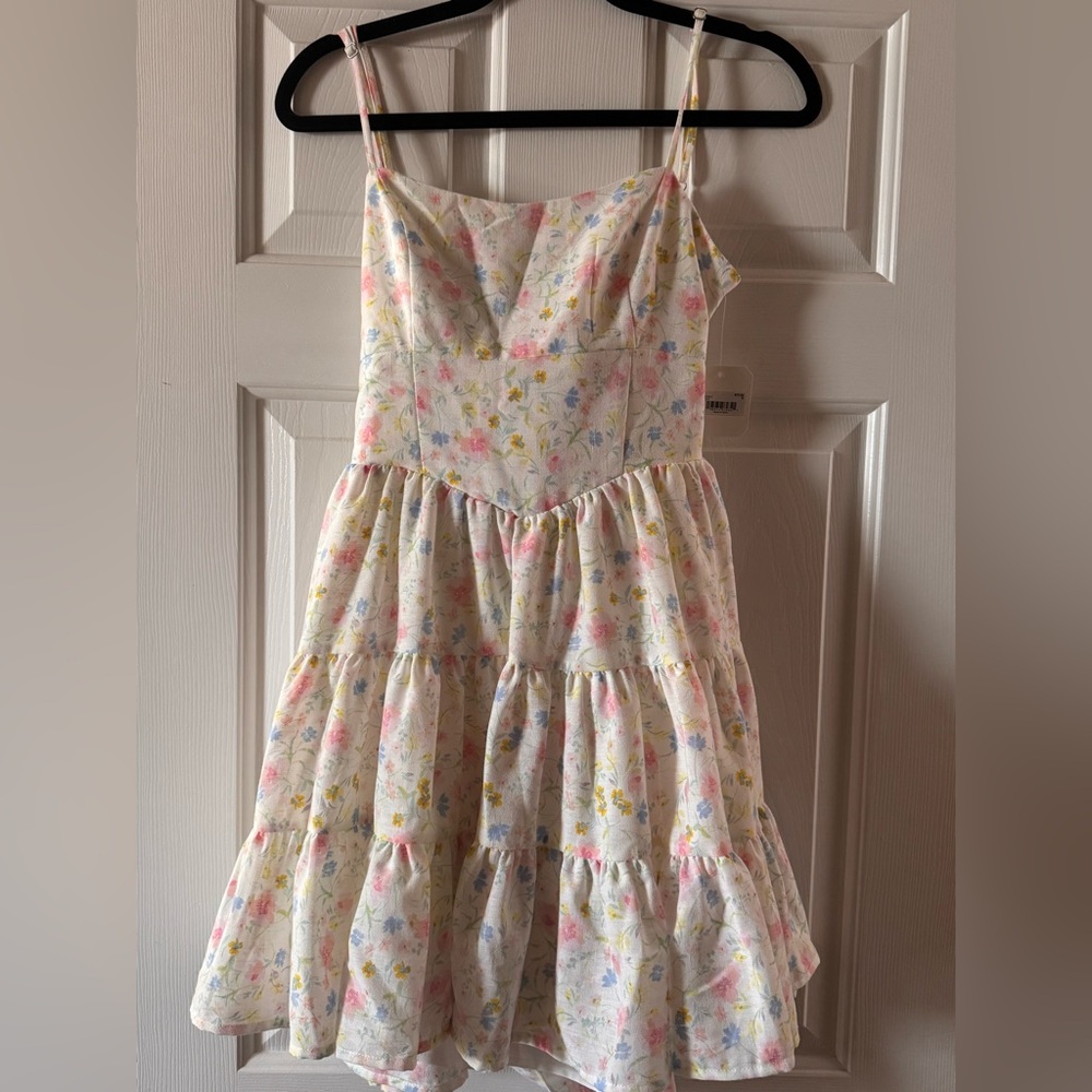 Altar'd State Floral Dress - Cream and Pastel 🌸🌼